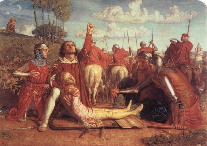 William Holman Hunt Rienzi Vowing to Obtain Justice for the Death of his Young Brother,Slain in a Skirmish Between the Colonna and Orsini Factions France oil painting art